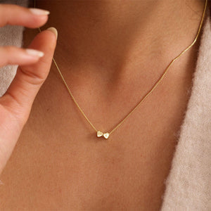 Personalized 3D Heart Charm Necklace, Minimalist Heart Pendent, Custom Initial Heart Necklace, Mother's Day Jewelry Gift for Her
