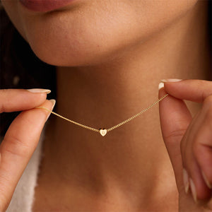 Personalized 3D Heart Charm Necklace, Minimalist Heart Pendent, Custom Initial Heart Necklace, Mother's Day Jewelry Gift for Her