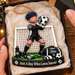 Soccer Goalie Gift - Just A Boy/Girl Who Loves Soccer Personalized Christmas Ornament