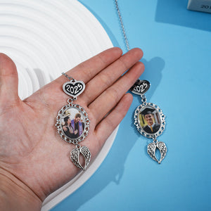 Memorial Photo Tassel Angel Wings Charm - Personalized 2025 Graduation Cap Decoration