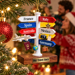 Personalized Travel Destination Sign Ornament
