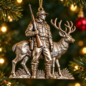 Personalized Hunter-themed Ornament,Custom Name Christmas Gift