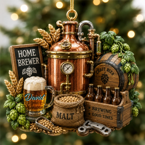 Personalized Beer Christmas Ornament Gift for Home Brewer