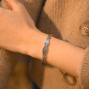 Angel Wings Vintage Style Bracelet with Personalized Memorial Photo Metal Card