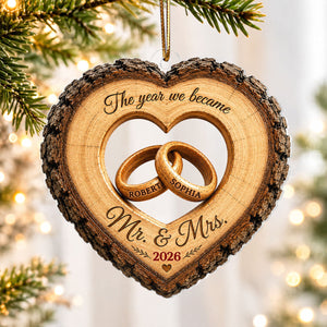 Together Forever Couple Anniversary - Personalized Acrylic Ornament - Heartfelt Gift for Her, for Him