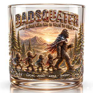 Wild Dad & Little Ones Whiskey Glass - Personalized Gifts For Dads
