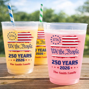 We The People 250 Years 1776 - Family Personalized Frosted Cups