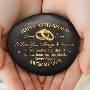 Custom Printed Rock - Personalized Anniversary Wedding Gifts For Husband And Wife, Him And Her - My Daily Dose Of Happy