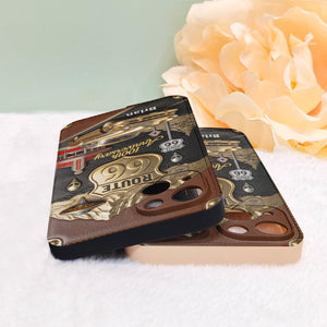Route 66 100th Anniversary - Personalized Car Lover Leather Phone Case