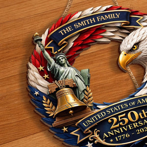 Custom Family Wood Sign Personalized America 250th Anniversary Gifts
