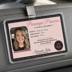 Custom Passenger Princess Acrylic Car Visor Clip - Personalized Car Accessories Owner Gift for Boyfriend, Husband