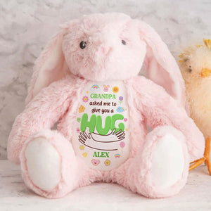 Grandma's Hug - Personalized Custom Easter Bunny Plush Gift For Family Members