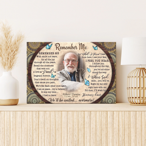Personalized Canvas Prints, Custom Photo, Loss Of Mom, Loss Of Dad, Mandala Pattern Remember Me Canvas