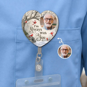 Personalized "Gone From Sight" Acrylic Badge Reel โ Memorial Sympathy Gift For Loss Of Mom, Dad & Loved Ones