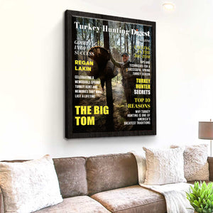 Turkey Hunting Digest Personalized Canvas, Custom Photo Turkey Hunter Magazine Cover