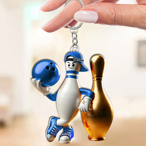 Custom Name Bowling Personalized Acrylic Keychain Gift For Bowling Lover