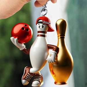 Custom Name Bowling Personalized Acrylic Keychain Gift For Bowling Lover