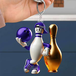 Custom Name Bowling Personalized Acrylic Keychain Gift For Bowling Lover