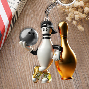Custom Name Bowling Personalized Acrylic Keychain Gift For Bowling Lover
