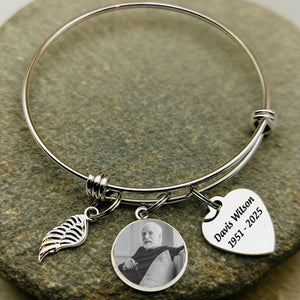 In Loving Memory Personalized Heart Charm Memorial Bracelet
