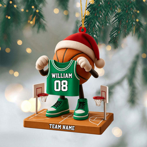 Personalized Christmas Basketball Ornament
