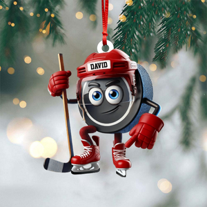 Ice Hockey Custom Color And Name - Personalized Ornament Christmas Gift