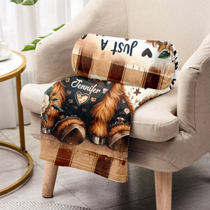 Just A Girl Who Loves Highland Cows Personalized Fleece Blanket
