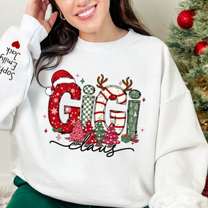 Personalized Christmas Grandma Sweatshirt, Tree Christmas For Grandma, Gift Gigi And Kids