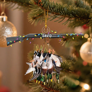 Personalized Duck Hunting Acrylic Christmas Ornament โ Custom Name Gift For Hunters