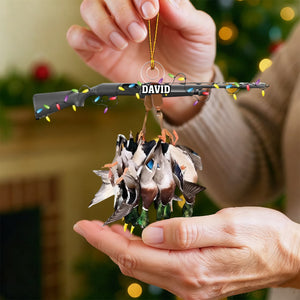 Personalized Duck Hunting Acrylic Christmas Ornament โ Custom Name Gift For Hunters