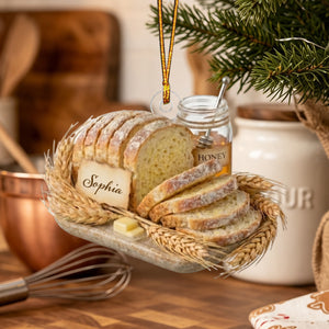 Personalized a Loaf of Potato Flake Sourdough Bread Ornament, Baking Lovers Christmas Gift