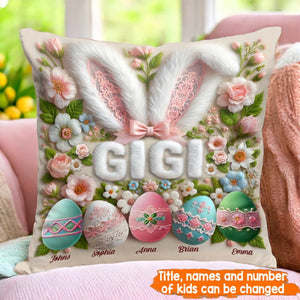 Personalized Easter Bunny Grandma Pillow - Custom Name Throw Pillow Gift for Grandma, Mother's Day