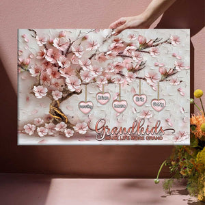 Celebrate Family Love! 'Grandkids Make Life Grand' - Personalized Grandma Canvas And Poster
