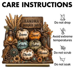 Personalized "Western Leopard Pumpkin Patch" Wooden Plaque โ Fall Halloween Decor For Grandma
