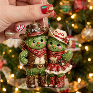 Our First Christmas Together β Personalized Cowboy Couple Wooden Ornament | Custom Keepsake Gift For Couples