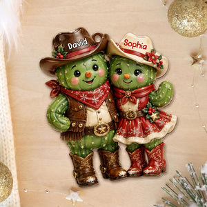 Our First Christmas Together β Personalized Cowboy Couple Wooden Ornament | Custom Keepsake Gift For Couples