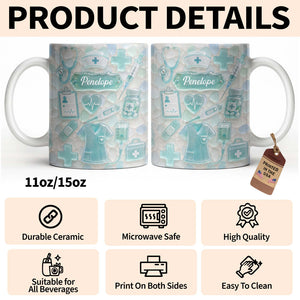 "Dedicated Nurse" Sea Glass โ Personalized Mug | Gift For Nurse Lovers