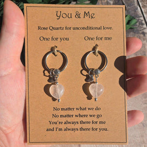 Rose Quartz For Unconditional Love Personalized Crystal Keyring Gift Set