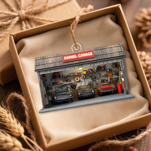 Personalized Auto Garage Acrylic Ornament β Custom Mechanic Gift & Repair Shop Decor