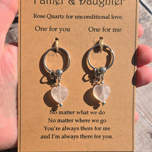 Rose Quartz For Unconditional Love Personalized Crystal Keyring Gift Set