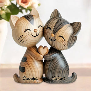 Personalized Cute Cat Couple Custom Shaped Acrylic Plaque