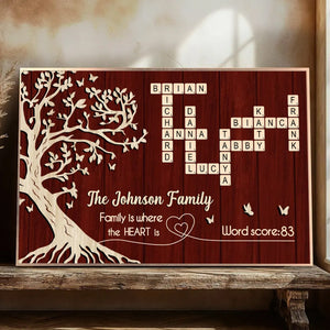 Family is Where the Heart is - Personalized Poster - Sentimental Gift for Loved Ones