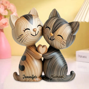 Personalized Cute Cat Couple Custom Shaped Acrylic Plaque