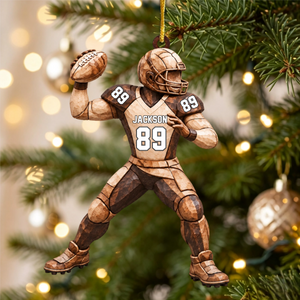 Strong One - Personalized Football Custom Shaped Ornament