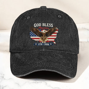Personalized Distressed Denim Cap, America 250th Anniversary Patriotic Design