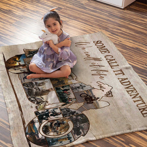 Custom Motorcycle Photo Collage Fleece Blanket – Personalized Wall Decoration Gift For Bikers