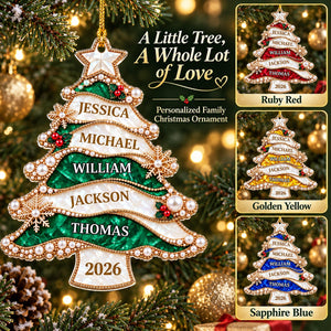 Personalized Golden Pearl Christmas Tree Acrylic Ornament β Custom Holiday Keepsake Gift
