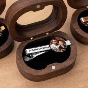 Personalized Photo Tie Clip β Wedding Gift For Dad, Husband, Groom & Groomsman