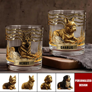 Personalized Whiskey Glass With Dog Design β A Unique Gift For Dog Lovers And Whiskey Drinkers