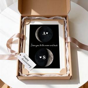 Custom Couple Birth Date Moon Phase - Personalized Poster - Valentine's Day Gift For Couple